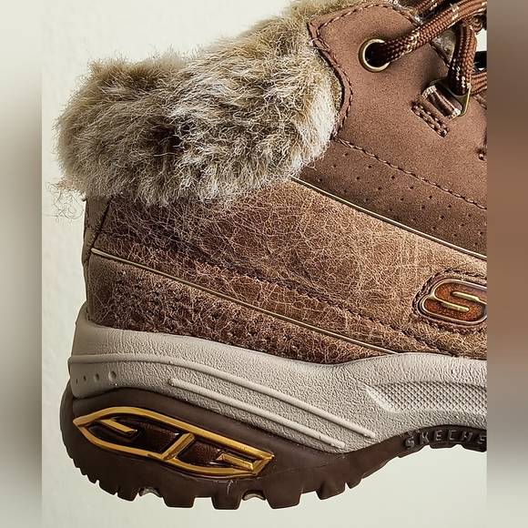 Skechers Sport Premium Tan Brown Fur-Lined Hiking Boots Women's Size 8.5 - Picture 11 of 13